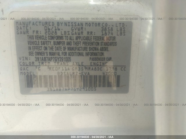 Photo 8 VIN: 3N1AB7AP7GY291005 - NISSAN SENTRA 