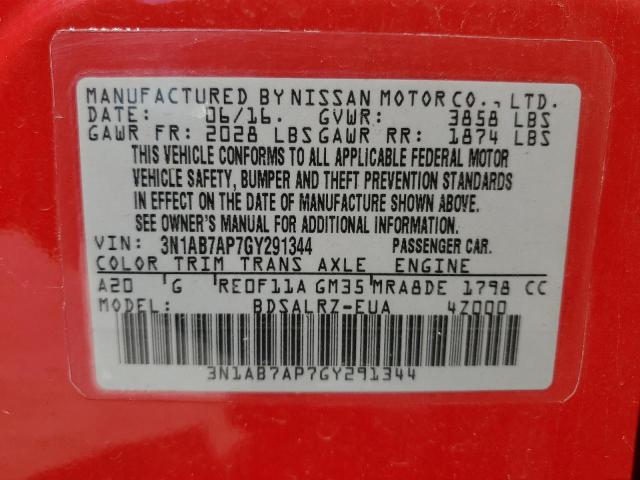 Photo 12 VIN: 3N1AB7AP7GY291344 - NISSAN SENTRA 