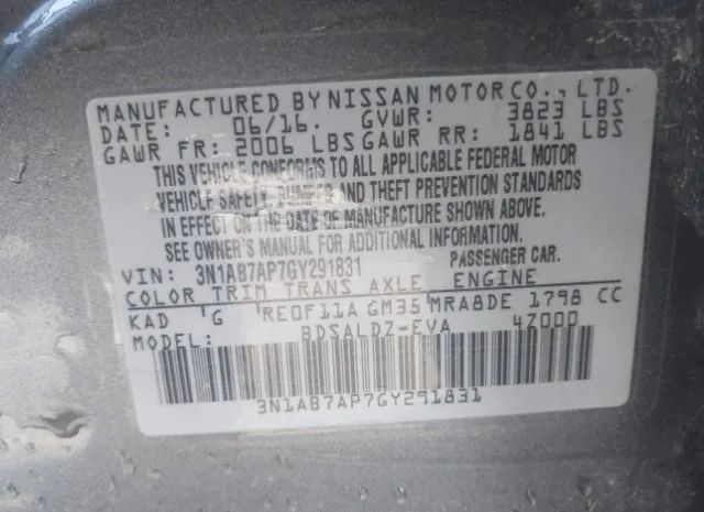 Photo 8 VIN: 3N1AB7AP7GY291831 - NISSAN SENTRA 