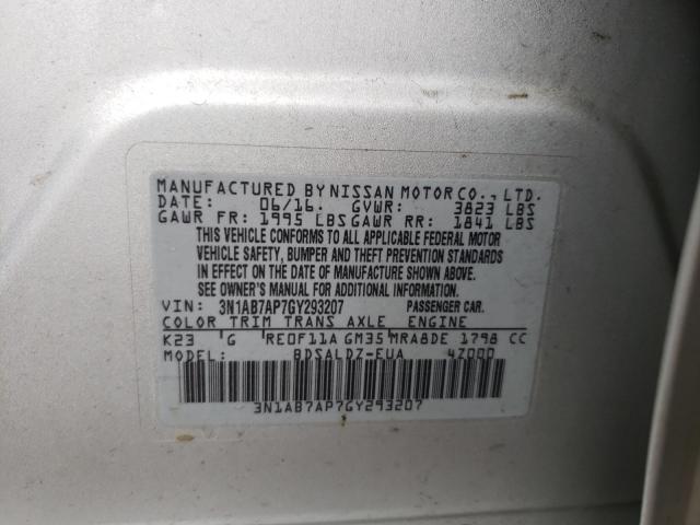 Photo 9 VIN: 3N1AB7AP7GY293207 - NISSAN SENTRA S 