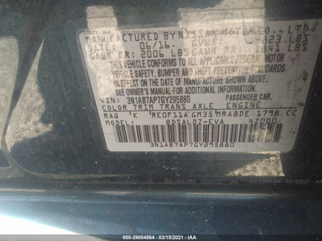 Photo 8 VIN: 3N1AB7AP7GY295880 - NISSAN SENTRA 