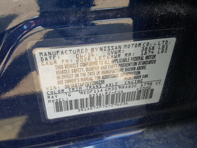 Photo 9 VIN: 3N1AB7AP7GY296236 - NISSAN SENTRA S 