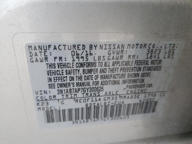 Photo 11 VIN: 3N1AB7AP7GY300625 - NISSAN SENTRA 