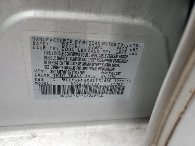 Photo 11 VIN: 3N1AB7AP7GY312760 - NISSAN SENTRA S 