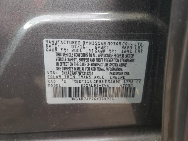 Photo 9 VIN: 3N1AB7AP7GY314251 - NISSAN SENTRA S 