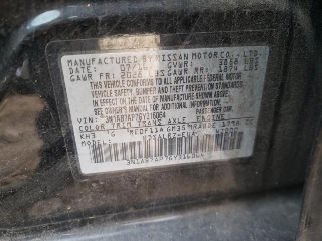 Photo 9 VIN: 3N1AB7AP7GY316064 - NISSAN SENTRA S 