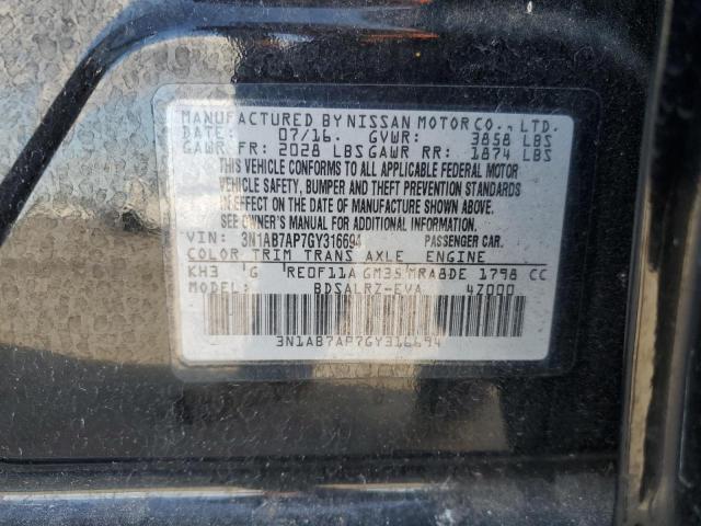 Photo 12 VIN: 3N1AB7AP7GY316694 - NISSAN SENTRA S 