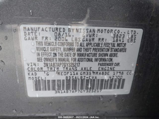 Photo 8 VIN: 3N1AB7AP7GY325217 - NISSAN SENTRA 