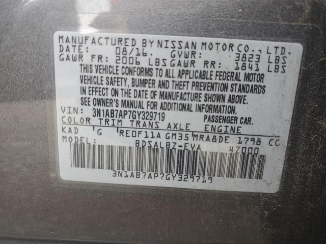 Photo 12 VIN: 3N1AB7AP7GY329719 - NISSAN SENTRA S 