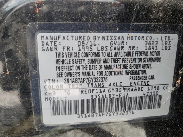 Photo 11 VIN: 3N1AB7AP7GY332376 - NISSAN SENTRA S 