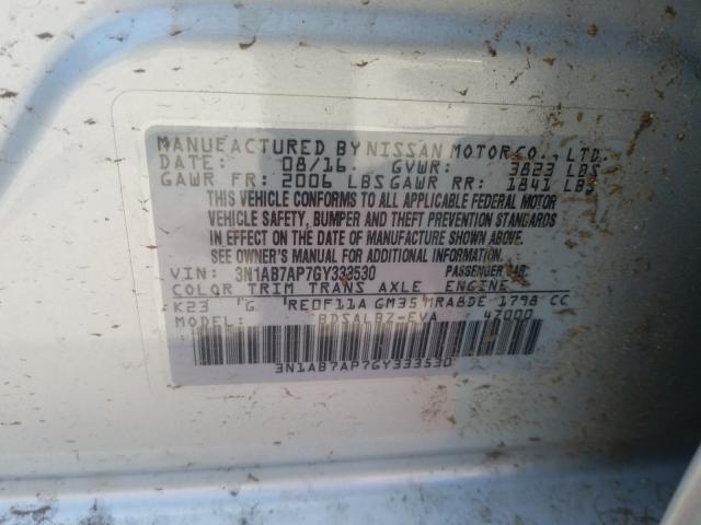 Photo 9 VIN: 3N1AB7AP7GY333530 - NISSAN SENTRA S 