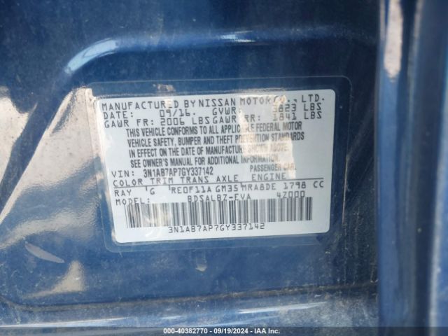 Photo 8 VIN: 3N1AB7AP7GY337142 - NISSAN SENTRA 