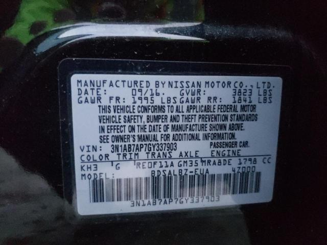 Photo 11 VIN: 3N1AB7AP7GY337903 - NISSAN SENTRA 