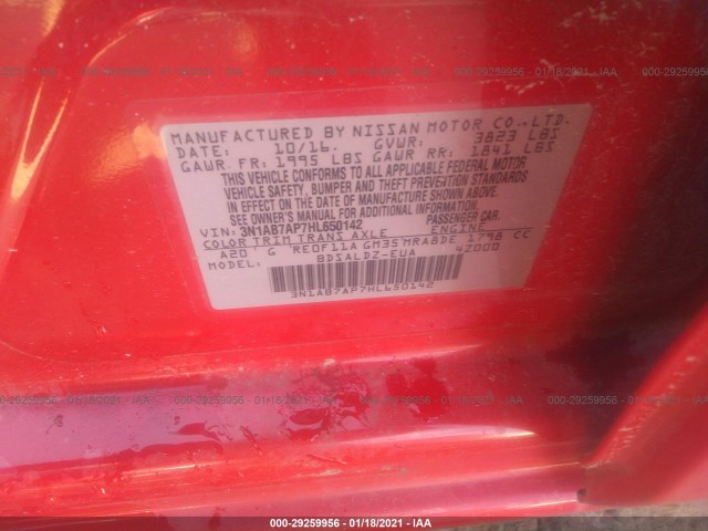 Photo 8 VIN: 3N1AB7AP7HL650142 - NISSAN SENTRA 