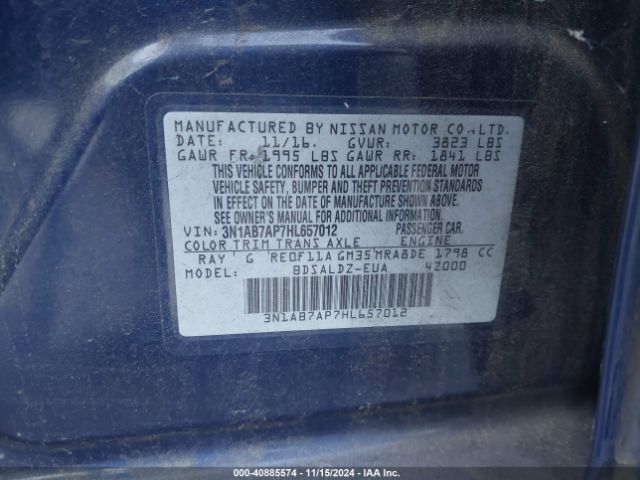 Photo 8 VIN: 3N1AB7AP7HL657012 - NISSAN SENTRA 