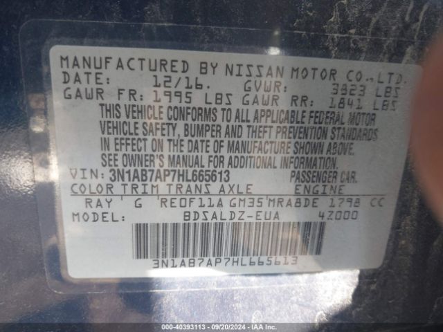 Photo 8 VIN: 3N1AB7AP7HL665613 - NISSAN SENTRA 