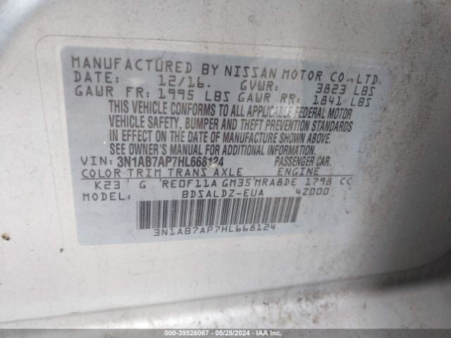 Photo 8 VIN: 3N1AB7AP7HL668124 - NISSAN SENTRA 