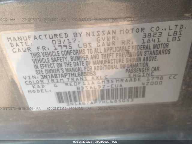 Photo 8 VIN: 3N1AB7AP7HL685053 - NISSAN SENTRA 