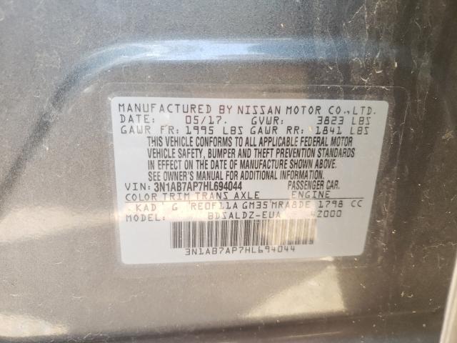 Photo 9 VIN: 3N1AB7AP7HL694044 - NISSAN SENTRA S 