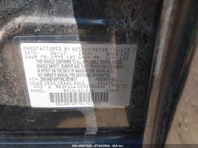 Photo 8 VIN: 3N1AB7AP7HL701977 - NISSAN SENTRA 