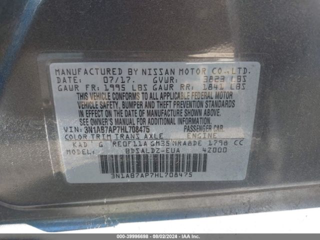 Photo 8 VIN: 3N1AB7AP7HL708475 - NISSAN SENTRA 