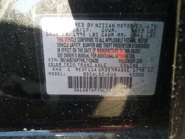 Photo 9 VIN: 3N1AB7AP7HL713420 - NISSAN SENTRA S 