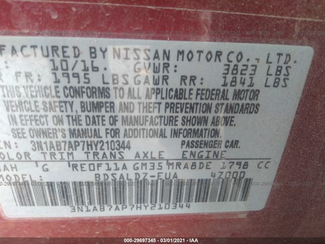 Photo 8 VIN: 3N1AB7AP7HY210344 - NISSAN SENTRA 