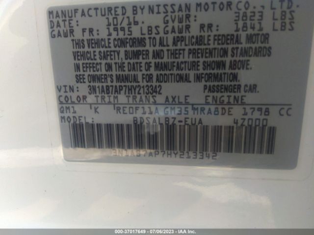 Photo 8 VIN: 3N1AB7AP7HY213342 - NISSAN SENTRA 