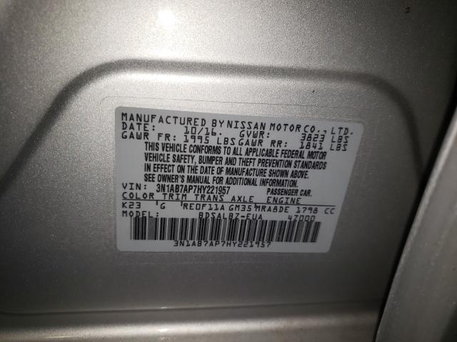 Photo 9 VIN: 3N1AB7AP7HY221957 - NISSAN SENTRA S 