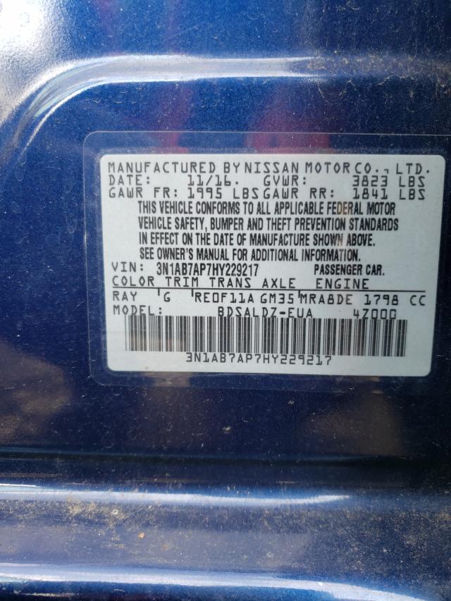 Photo 9 VIN: 3N1AB7AP7HY229217 - NISSAN SENTRA S 