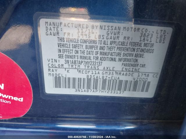 Photo 8 VIN: 3N1AB7AP7HY233137 - NISSAN SENTRA 