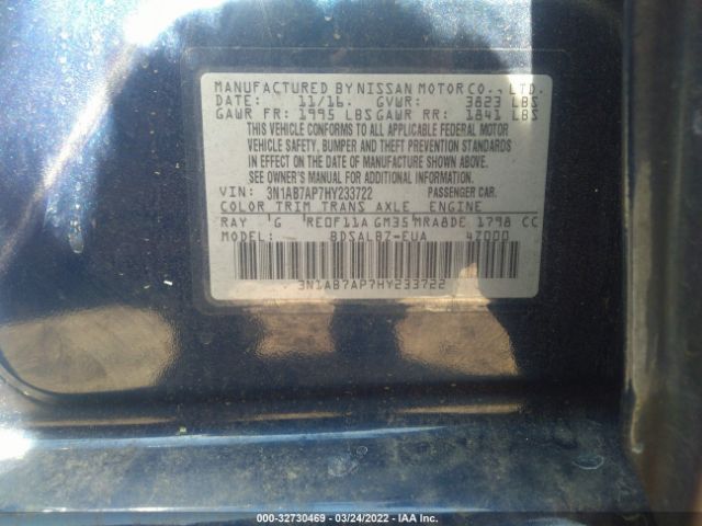 Photo 8 VIN: 3N1AB7AP7HY233722 - NISSAN SENTRA 