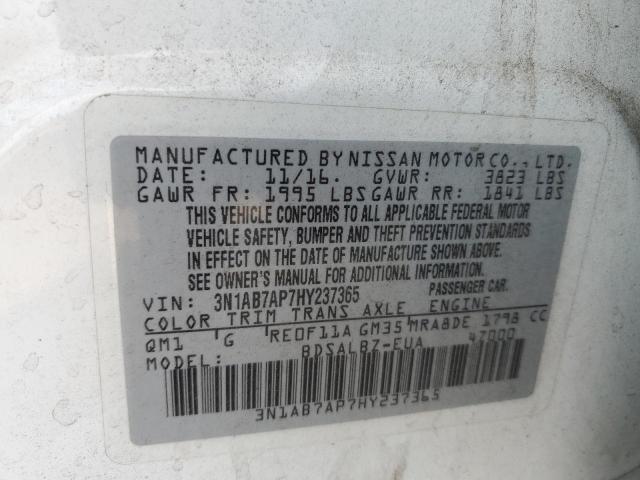 Photo 9 VIN: 3N1AB7AP7HY237365 - NISSAN SENTRA S 