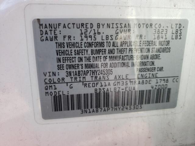 Photo 9 VIN: 3N1AB7AP7HY245305 - NISSAN SENTRA S 