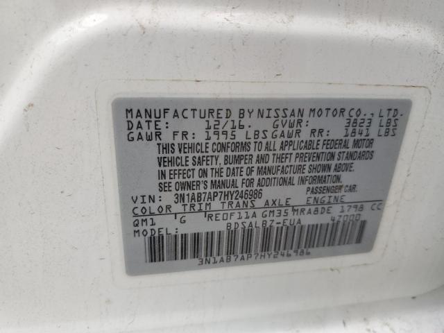 Photo 11 VIN: 3N1AB7AP7HY246986 - NISSAN SENTRA S 