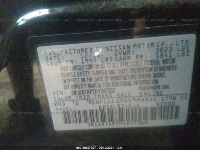 Photo 8 VIN: 3N1AB7AP7HY247362 - NISSAN SENTRA 