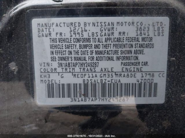 Photo 8 VIN: 3N1AB7AP7HY249287 - NISSAN SENTRA 