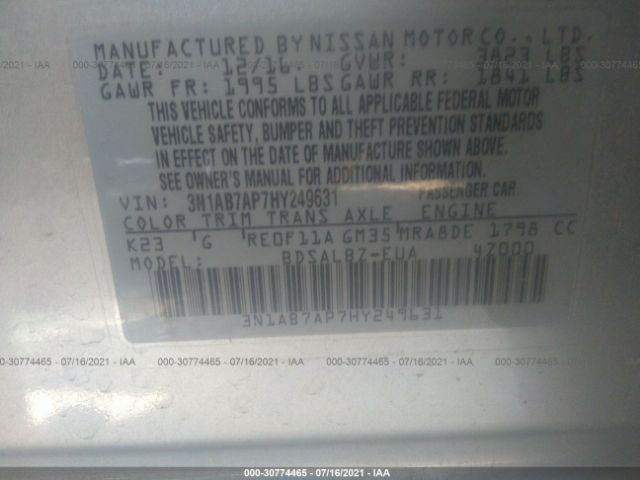 Photo 8 VIN: 3N1AB7AP7HY249631 - NISSAN SENTRA 