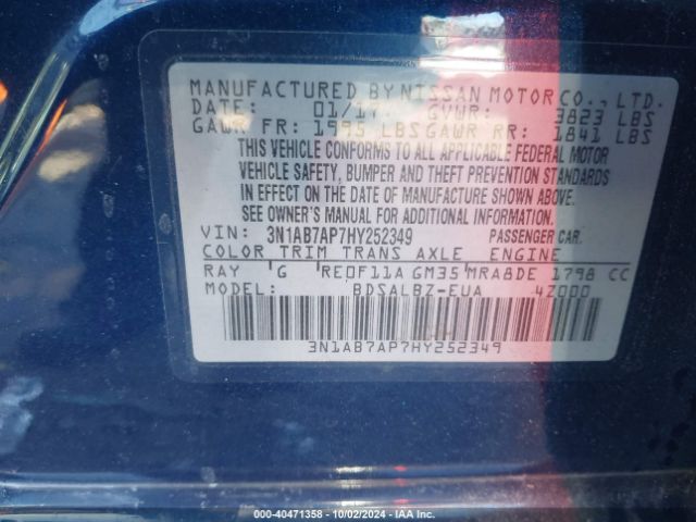 Photo 8 VIN: 3N1AB7AP7HY252349 - NISSAN SENTRA 