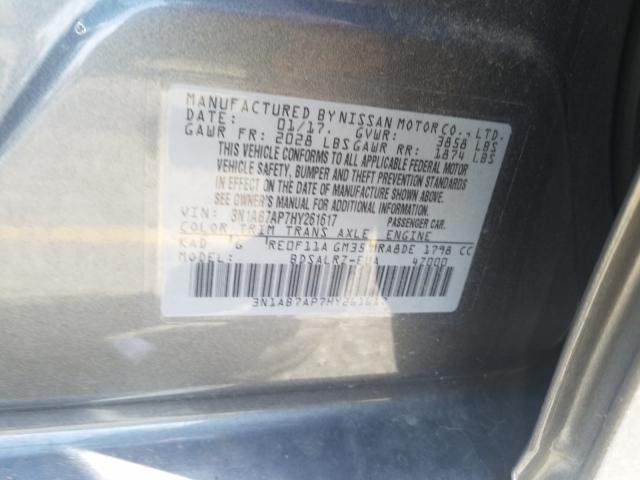 Photo 9 VIN: 3N1AB7AP7HY261617 - NISSAN SENTRA S 