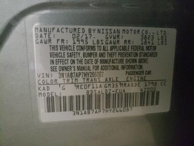 Photo 9 VIN: 3N1AB7AP7HY266087 - NISSAN SENTRA S 