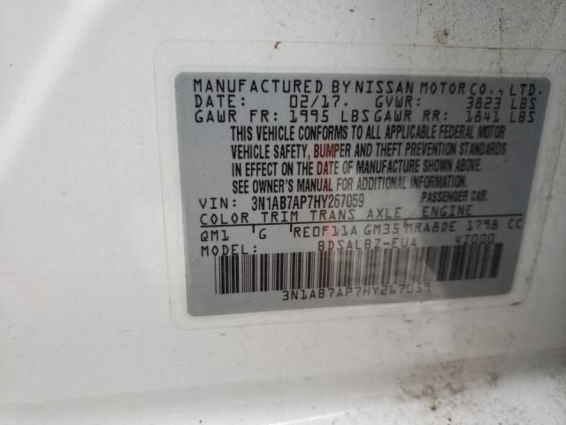 Photo 9 VIN: 3N1AB7AP7HY267059 - NISSAN SENTRA S 