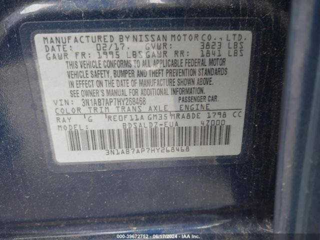 Photo 8 VIN: 3N1AB7AP7HY268468 - NISSAN SENTRA 