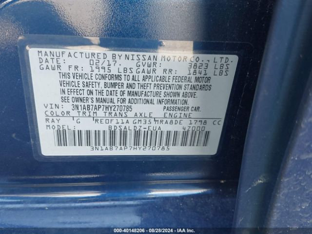 Photo 8 VIN: 3N1AB7AP7HY270785 - NISSAN SENTRA 