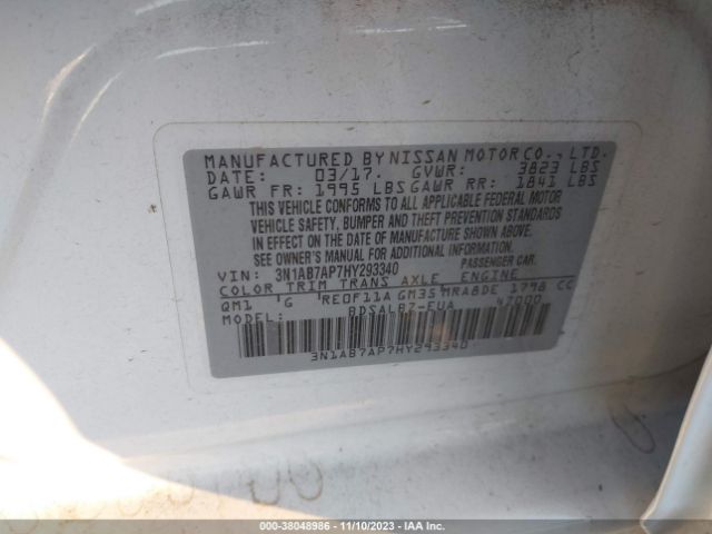 Photo 8 VIN: 3N1AB7AP7HY293340 - NISSAN SENTRA 