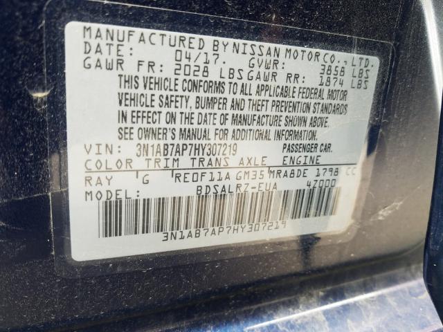 Photo 9 VIN: 3N1AB7AP7HY307219 - NISSAN SENTRA S 