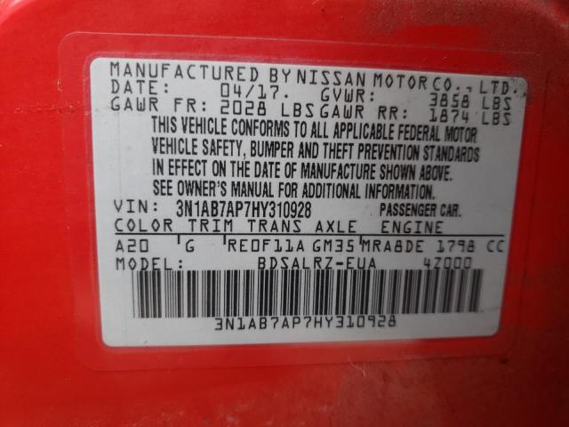 Photo 11 VIN: 3N1AB7AP7HY310928 - NISSAN SENTRA S 