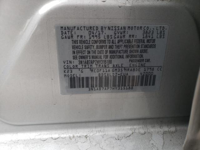 Photo 11 VIN: 3N1AB7AP7HY315188 - NISSAN SENTRA 