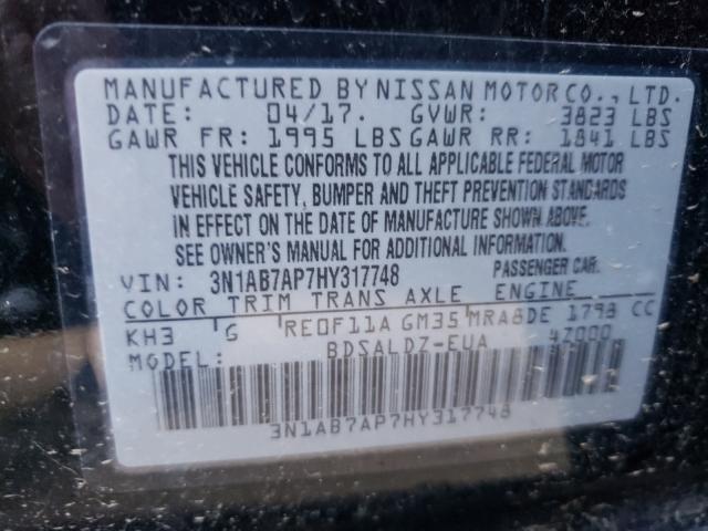 Photo 9 VIN: 3N1AB7AP7HY317748 - NISSAN SENTRA S 