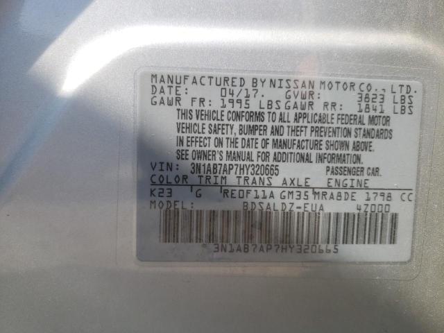 Photo 9 VIN: 3N1AB7AP7HY320665 - NISSAN SENTRA S 